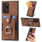 For Samsung Galaxy Note20 Ultra Retro Skin-feel Ring Card Wallet Phone Case(Brown)