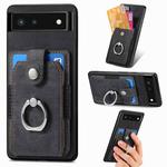 For Google Pixel 6 Retro Skin-feel Ring Card Wallet Phone Case(Black)