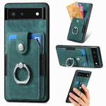 For Google Pixel 6 Retro Skin-feel Ring Card Wallet Phone Case(Green)