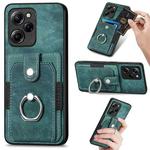 For Xiaomi Poco X5 Pro Retro Skin-feel Ring Card Wallet Phone Case(Green)