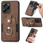 For Xiaomi Poco X5 Pro Retro Skin-feel Ring Card Wallet Phone Case(Brown)