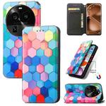 For OPPO Find X6 Pro CaseNeo Colorful Magnetic Leather Phone Case(Colorful Cube)