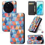 For OPPO Find X6 CaseNeo Colorful Magnetic Leather Phone Case(Rhombus Mandala)