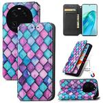 For OPPO Find X6 CaseNeo Colorful Magnetic Leather Phone Case(Purple Scales)