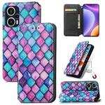 For Redmi Note 12 Turbo CaseNeo Colorful Magnetic Leather Phone Case(Purple Scales)
