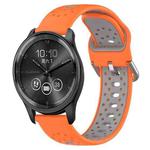 For GarminMove Trend 20mm Breathable Two-Color Silicone Watch Band(Orange+Grey)