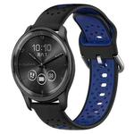 For GarminMove Trend 20mm Breathable Two-Color Silicone Watch Band(Black+Blue)