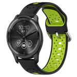 For GarminMove Trend 20mm Breathable Two-Color Silicone Watch Band(Black+Lime Green)