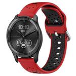 For GarminMove Trend 20mm Breathable Two-Color Silicone Watch Band(Red+Black)