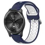 For GarminMove Trend 20mm Breathable Two-Color Silicone Watch Band(Midnight Blue+White)