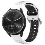 For Garmin Vivomove Sport 20mm Breathable Two-Color Silicone Watch Band(White+Black)