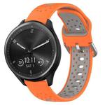 For Garmin Vivomove Sport 20mm Breathable Two-Color Silicone Watch Band(Orange+Grey)