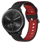 For Garmin Vivomove Sport 20mm Breathable Two-Color Silicone Watch Band(Black+Red)