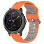 For Garmin Vivoactive3 20mm Breathable Two-Color Silicone Watch Band(Orange+Grey)