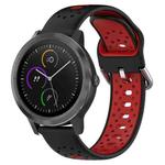 For Garmin Vivoactive3 20mm Breathable Two-Color Silicone Watch Band(Black+Red)