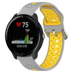 For Garmin Vivoactive3 Music 20mm Breathable Two-Color Silicone Watch Band(Grey+Yellow)