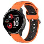 For Garmin Venu 2 Plus 20mm Breathable Two-Color Silicone Watch Band(Orange+Black)