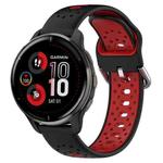 For Garmin Venu 2 Plus 20mm Breathable Two-Color Silicone Watch Band(Black+Red)