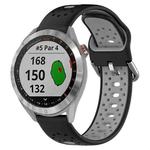 For Garmin Approach S40 20mm Breathable Two-Color Silicone Watch Band(Black+Grey)