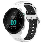 For Garmin Forerunner 55 20mm Breathable Two-Color Silicone Watch Band(White+Black)