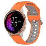 For Garmin Venu 20mm Breathable Two-Color Silicone Watch Band(Orange+Grey)