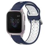 For Garmin Venu SQ 20mm Breathable Two-Color Silicone Watch Band(Midnight Blue+White)