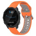 For Garmin Forerunner 245 20mm Breathable Two-Color Silicone Watch Band(Orange+Grey)