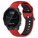 For Garmin Forerunner 245 20mm Breathable Two-Color Silicone Watch Band(Red+Black)