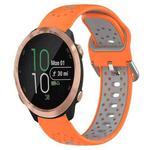 For Garmin Forerunner 645 20mm Breathable Two-Color Silicone Watch Band(Orange+Grey)