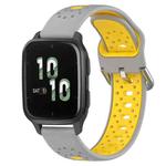 For Garmin Forerunner Sq2 20mm Breathable Two-Color Silicone Watch Band(Grey+Yellow)