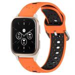 For Garmin Forerunner Sq2 Music 20mm Breathable Two-Color Silicone Watch Band(Orange+Black)