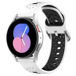 For Samsung Galaxy Watch 5 44mm 20mm Breathable Two-Color Silicone Watch Band(White+Black)