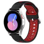 For Samsung Galaxy Watch 5 Pro 45mm 20mm Breathable Two-Color Silicone Watch Band(Black+Red)