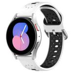For Samsung Galaxy Watch Active 2 44mm 20mm Breathable Two-Color Silicone Watch Band(White+Black)