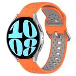 For Samsung Galaxy Watch 6 44mm 20mm Breathable Two-Color Silicone Watch Band(Orange+Grey)