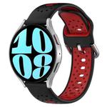 For Samsung Galaxy Watch 6 44mm 20mm Breathable Two-Color Silicone Watch Band(Black+Red)