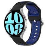 For Samsung Galaxy Watch 6 40mm 20mm Breathable Two-Color Silicone Watch Band(Black+Blue)