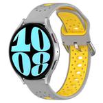 For Samsung Galaxy Watch 6 40mm 20mm Breathable Two-Color Silicone Watch Band(Grey+Yellow)