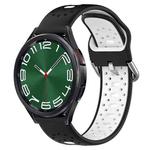 For Samsung Galaxy Watch 6 Classic 47mm 20mm Breathable Two-Color Silicone Watch Band(Black+White)