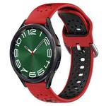 For Samsung Galaxy Watch 6 Classic 47mm 20mm Breathable Two-Color Silicone Watch Band(Red+Black)
