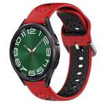 For Samsung Galaxy Watch 6 Classic 43mm 20mm Breathable Two-Color Silicone Watch Band(Red+Black)