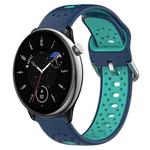 For Amazfit GTR Mini 20mm Breathable Two-Color Silicone Watch Band(Blue+Water Duck)