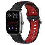 For Amazfit GTS 4 Mini 20mm Breathable Two-Color Silicone Watch Band(Black+Red)
