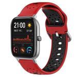 For Amazfit GTS 20mm Breathable Two-Color Silicone Watch Band(Red+Black)