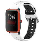 For Amazfit Bip 1S 20mm Breathable Two-Color Silicone Watch Band(White+Black)