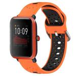 For Amazfit Bip 1S 20mm Breathable Two-Color Silicone Watch Band(Orange+Black)