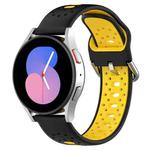 For Huawei Watch 2 20mm Breathable Two-Color Silicone Watch Band(Black+Yellow)
