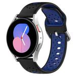 For Huawei Watch 2 20mm Breathable Two-Color Silicone Watch Band(Black+Blue)