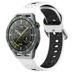 For Huawei Watch GT3 SE 22mm Breathable Two-Color Silicone Watch Band(White+Black)