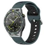 For Huawei Watch GT3 SE 22mm Breathable Two-Color Silicone Watch Band(Olive Green+Black)